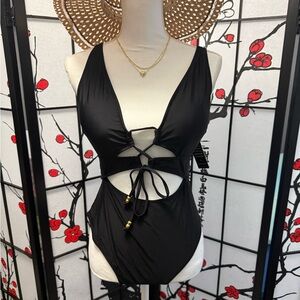 Elegant Black One-Piece Swimsuit